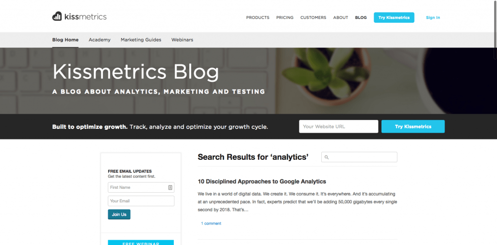 Kissmetrics blog