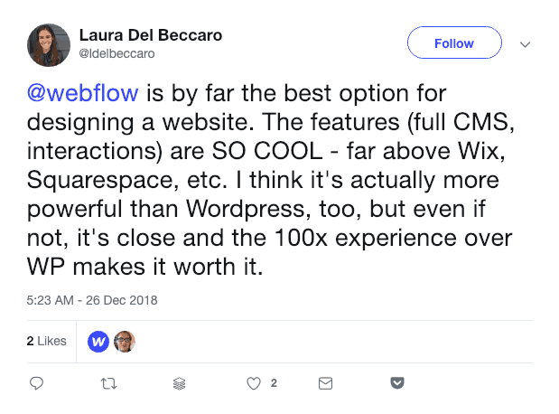 Webflow praise