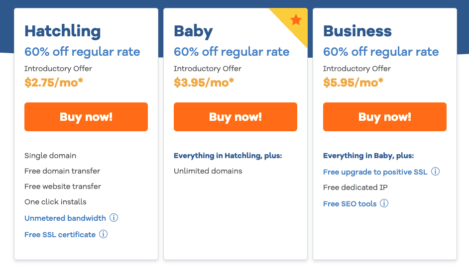 hostgator pricing