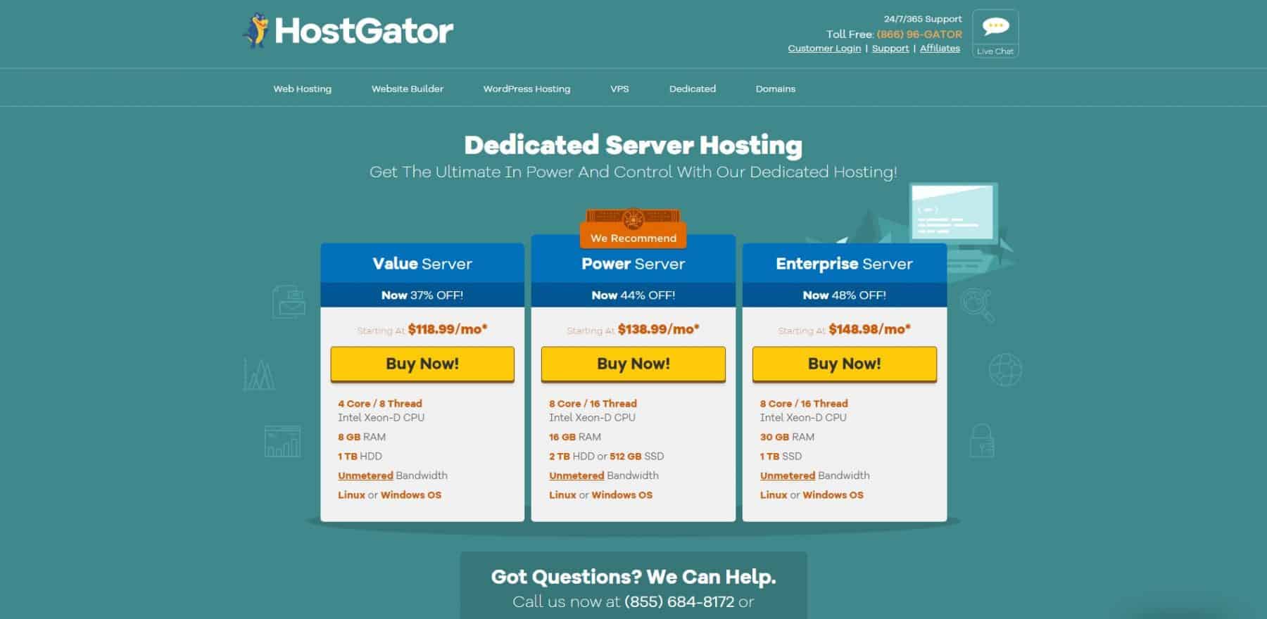 hostgator dedicated