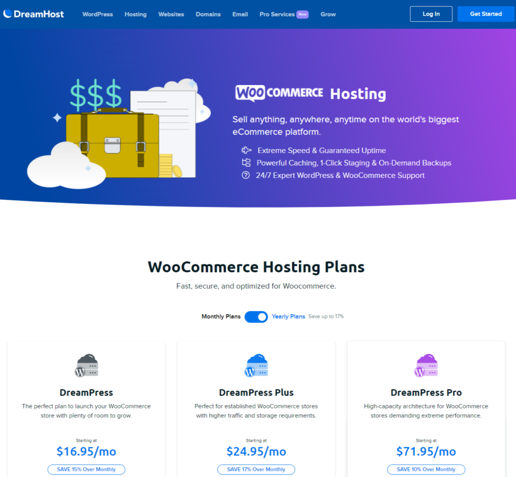 dreamhost wordpress woocommerce hosting