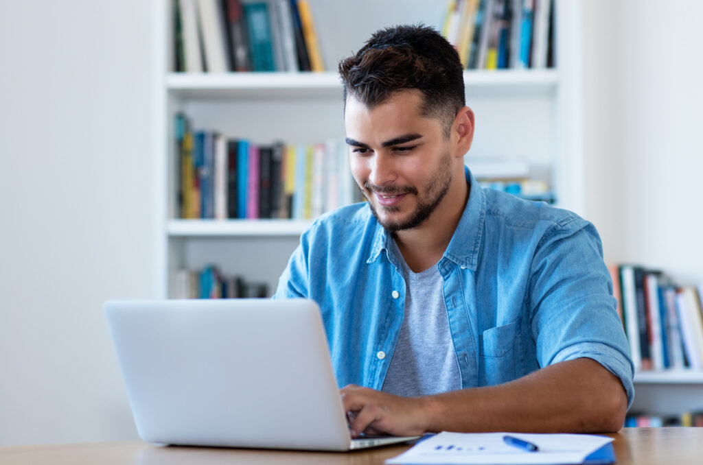 person using digital whiteboard