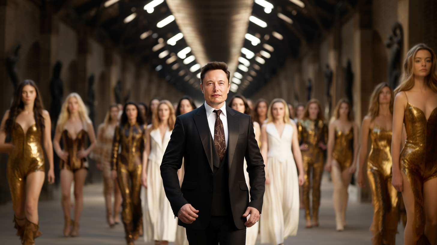 Elon Musk catwalk LVMH.